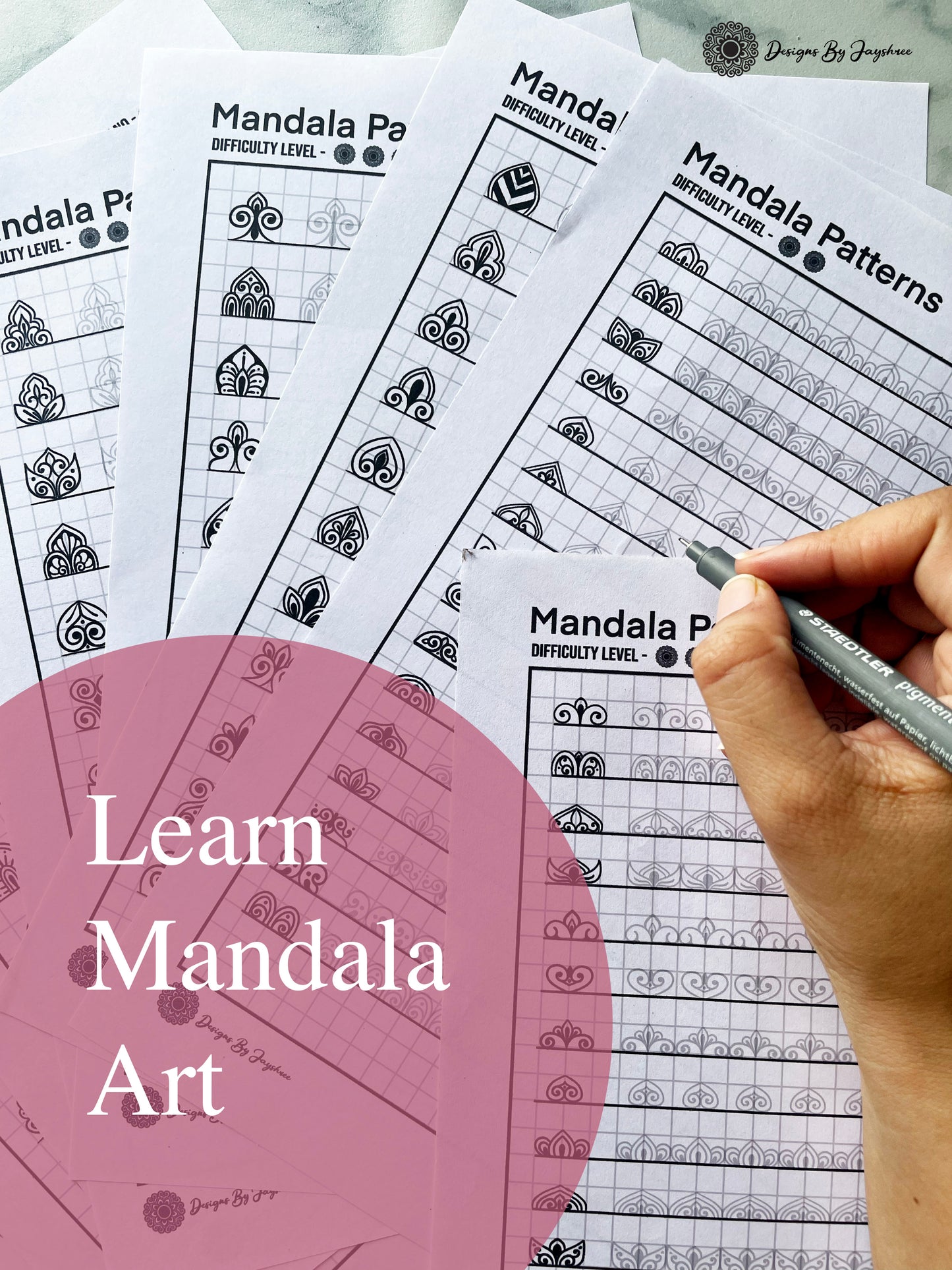 Mandala Pattern Sheets - 100 Patterns - Beginner Friendly