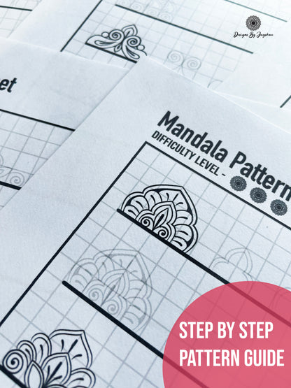 Beginners Mandala Pattern Sheets - Set 4 of 5 | Mandala Tracing Templates
