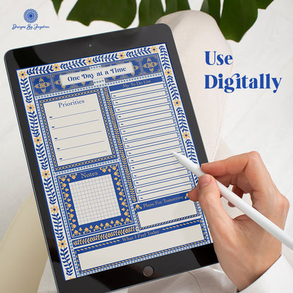 Undated Daily Planner – Handmade Indian Motif Printable & Instant Download Daily Schedule, Planner, Digital Planner, Digital Planner
