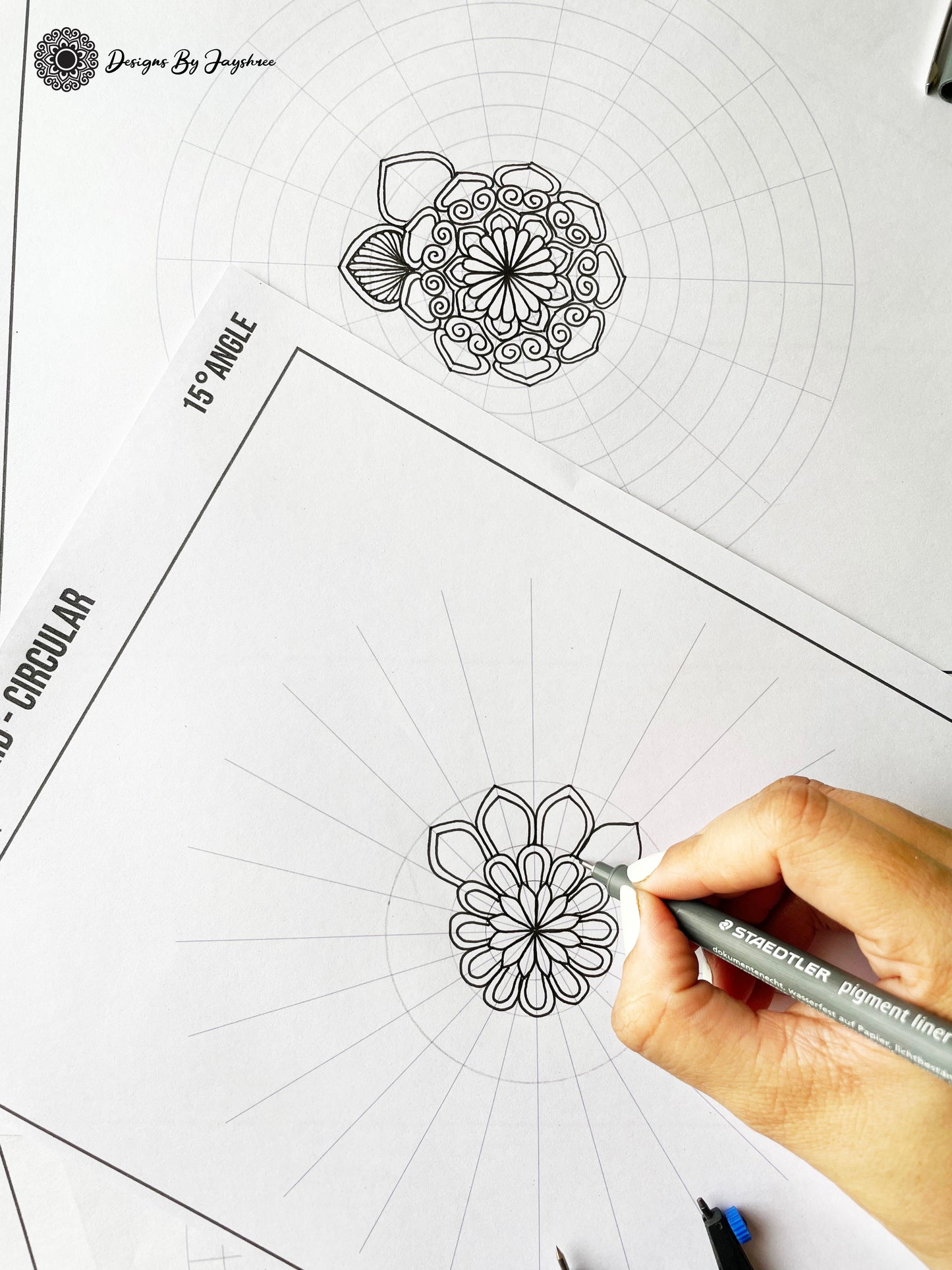 Mandala Drawing Template - Mandala Grid - Set of 8