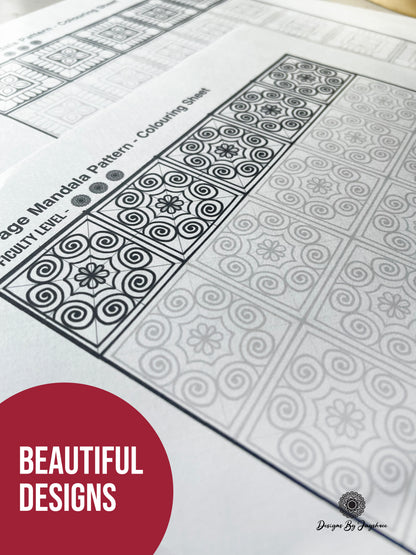 Mandala Full Page Set of 10 - Colouring & Tracing Pages #2