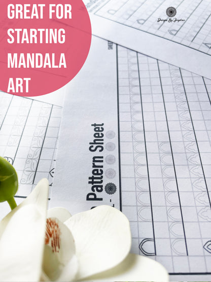 Beginners Mandala Pattern Sheets - Set 1 of 5 | Mandala Tracing Templates