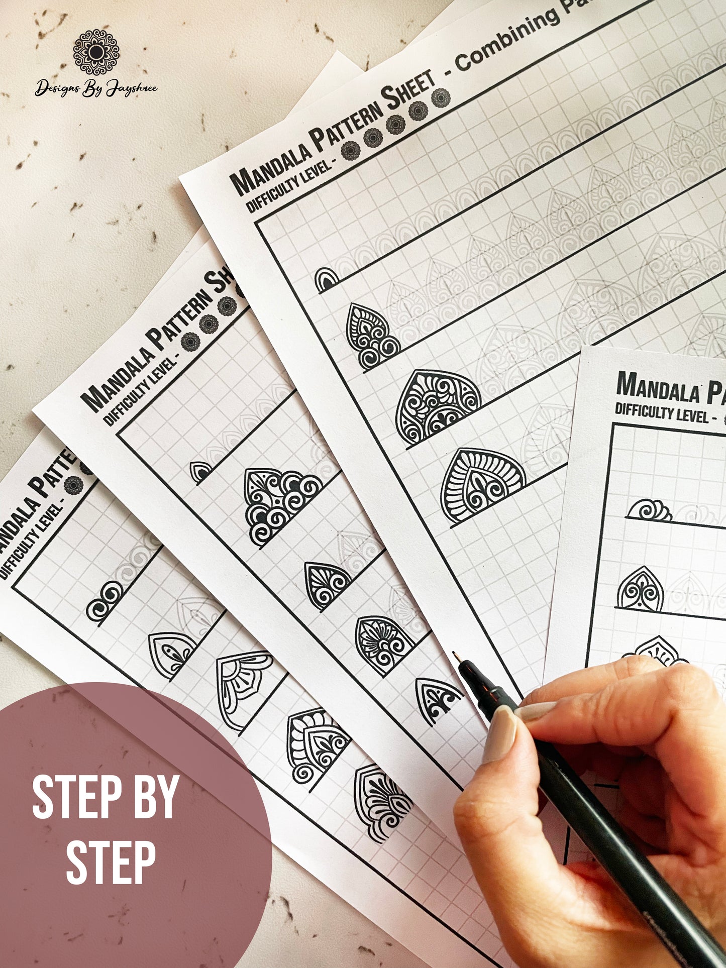 Combining Mandala Pattern Sheets - Set of 5 Sheets