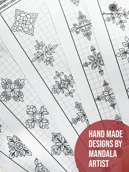 Indian Mandala Motif Pattern Sheet 25 Designs