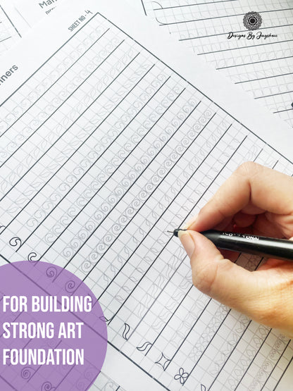 Beginners Mandala Exercises - Set of 5 | Mandala Tracing Templates