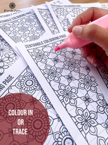 Full Page - Mandala Colouring And Tracing Pages - Set of 50