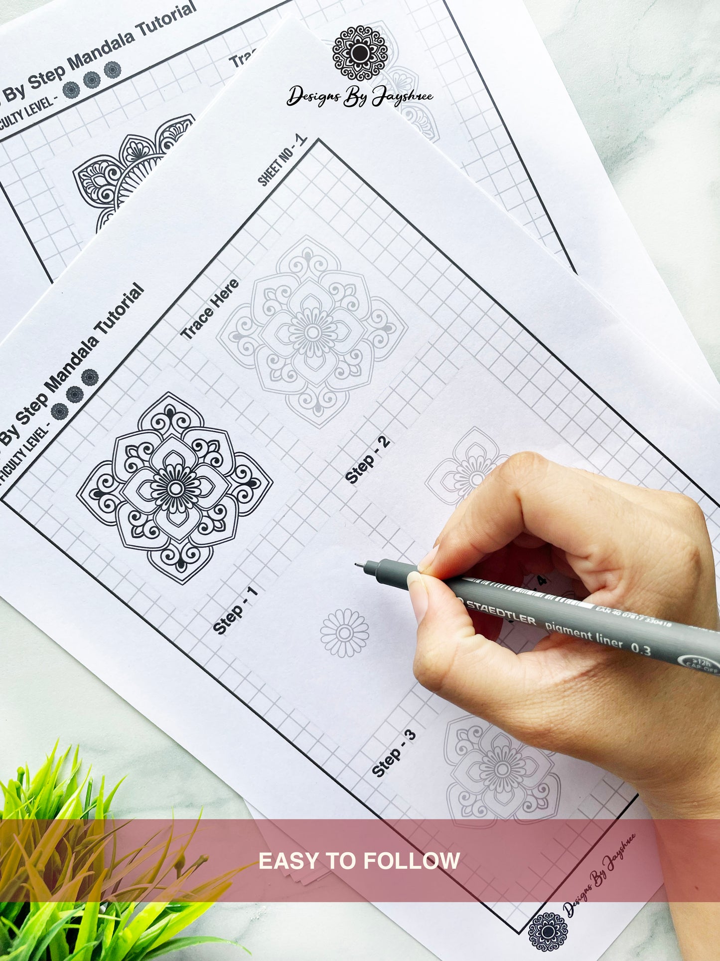 Step By Step Mandala Drawing Template - Beginner Friendly