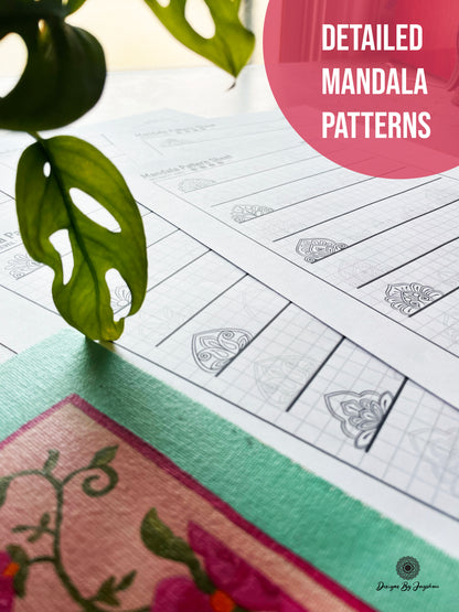 Beginners Mandala Pattern Sheets - Set 4 of 5 | Mandala Tracing Templates