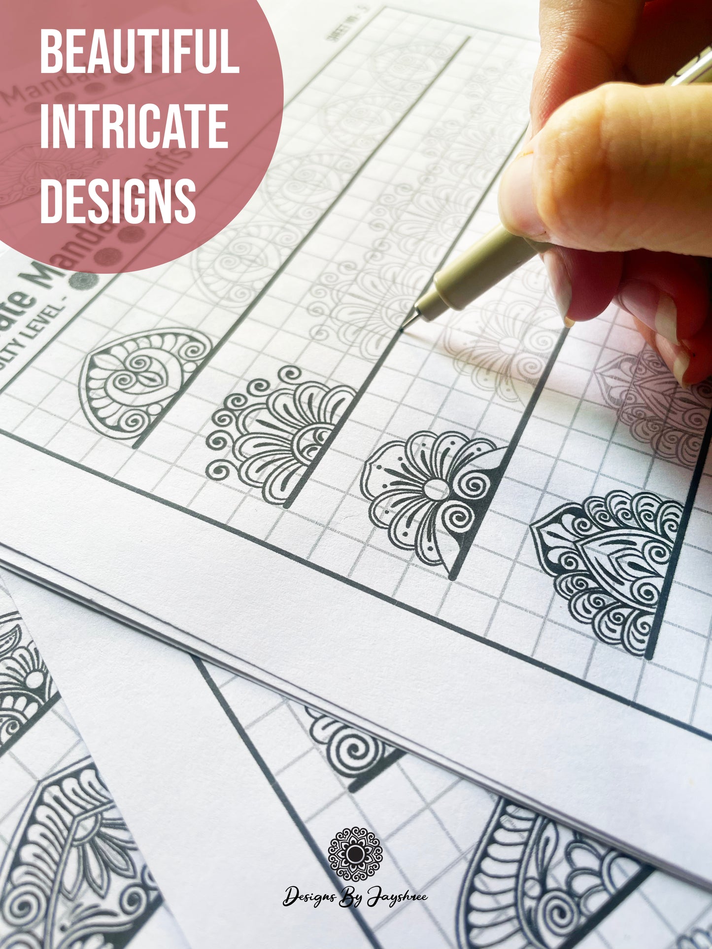 Intricate / Detailed Mandala Pattern Sheets - Set of 40 patterns - Digital Downloads