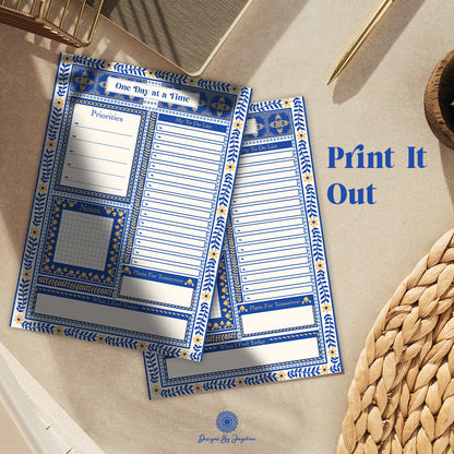 Undated Daily Planner – Handmade Indian Motif Printable & Instant Download Daily Schedule, Planner, Digital Planner, Digital Planner