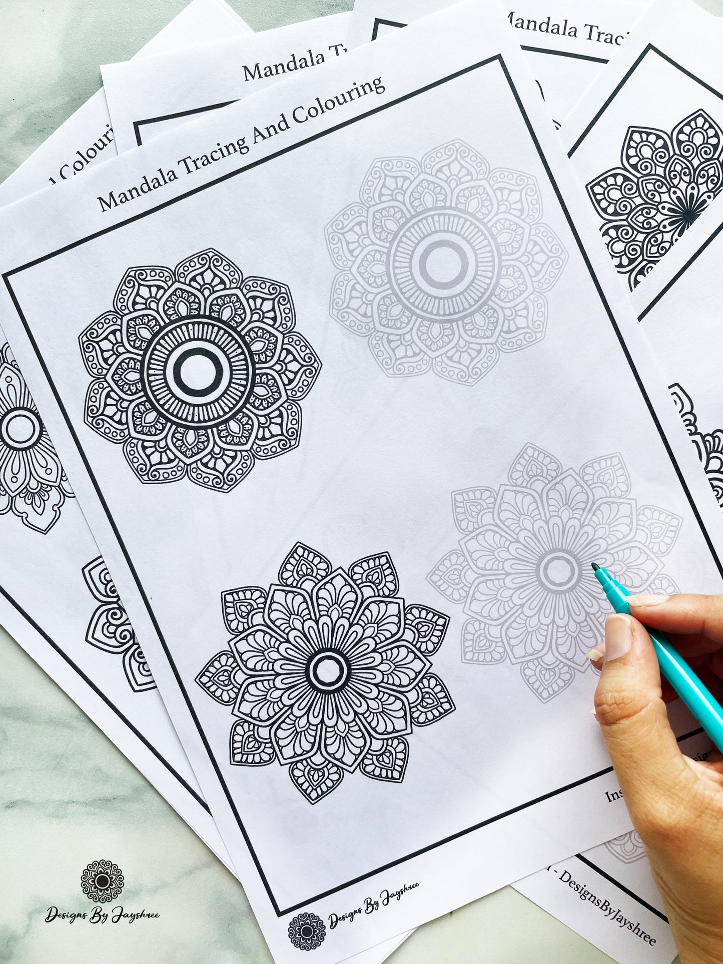 Small Mandala - Tracing & Colouring Pages - Set of 30 Mandalas