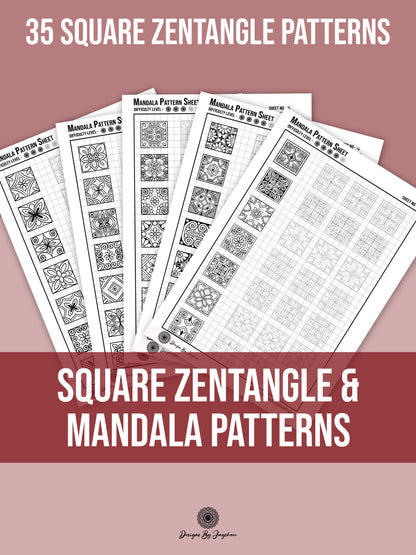 70 Square & Mini Circle Mandala / Zentangle Patterns