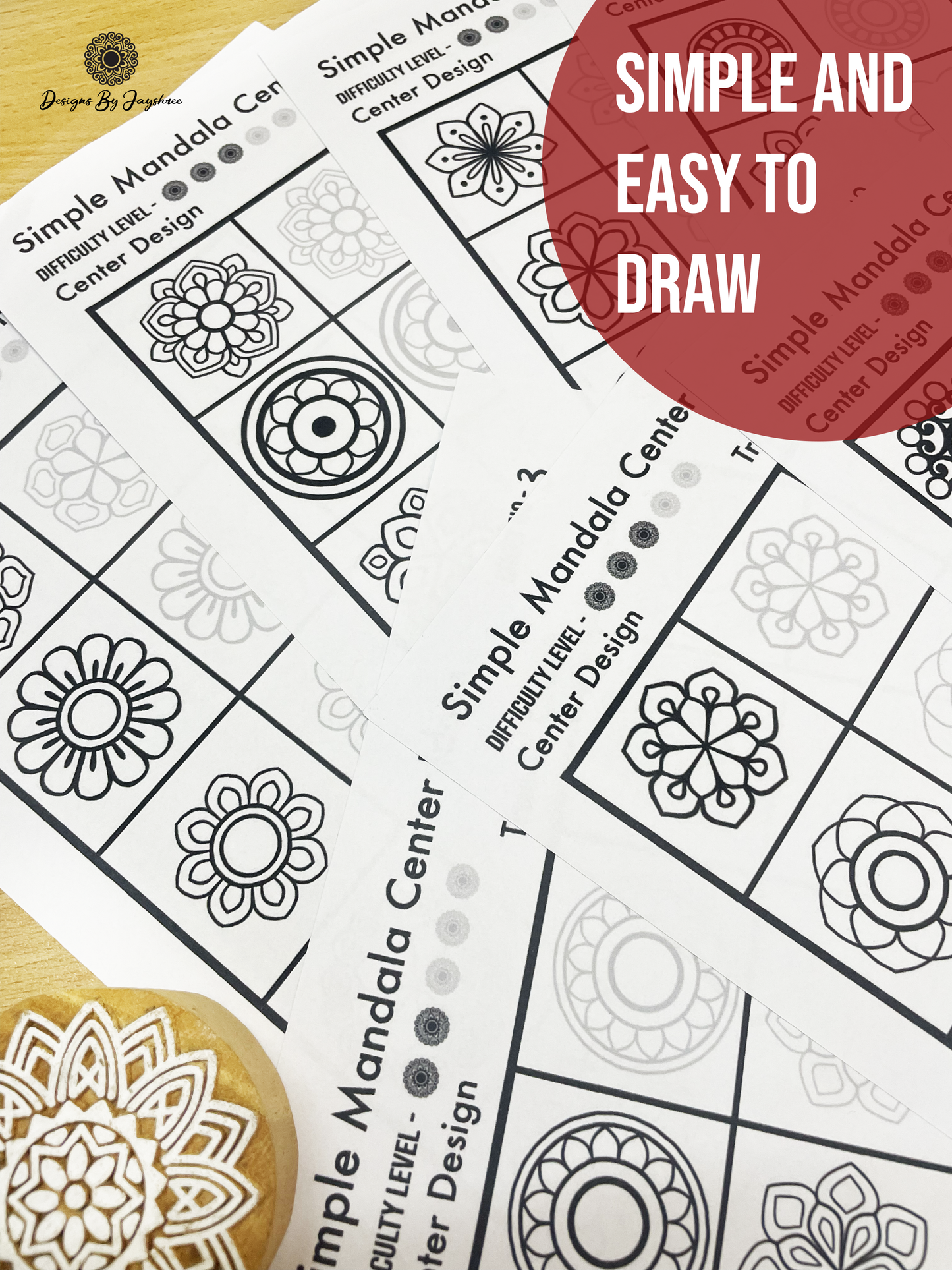 50 Easy Mandala Center Design Ideas, mandala for beginners, mandala tracing and learning pages