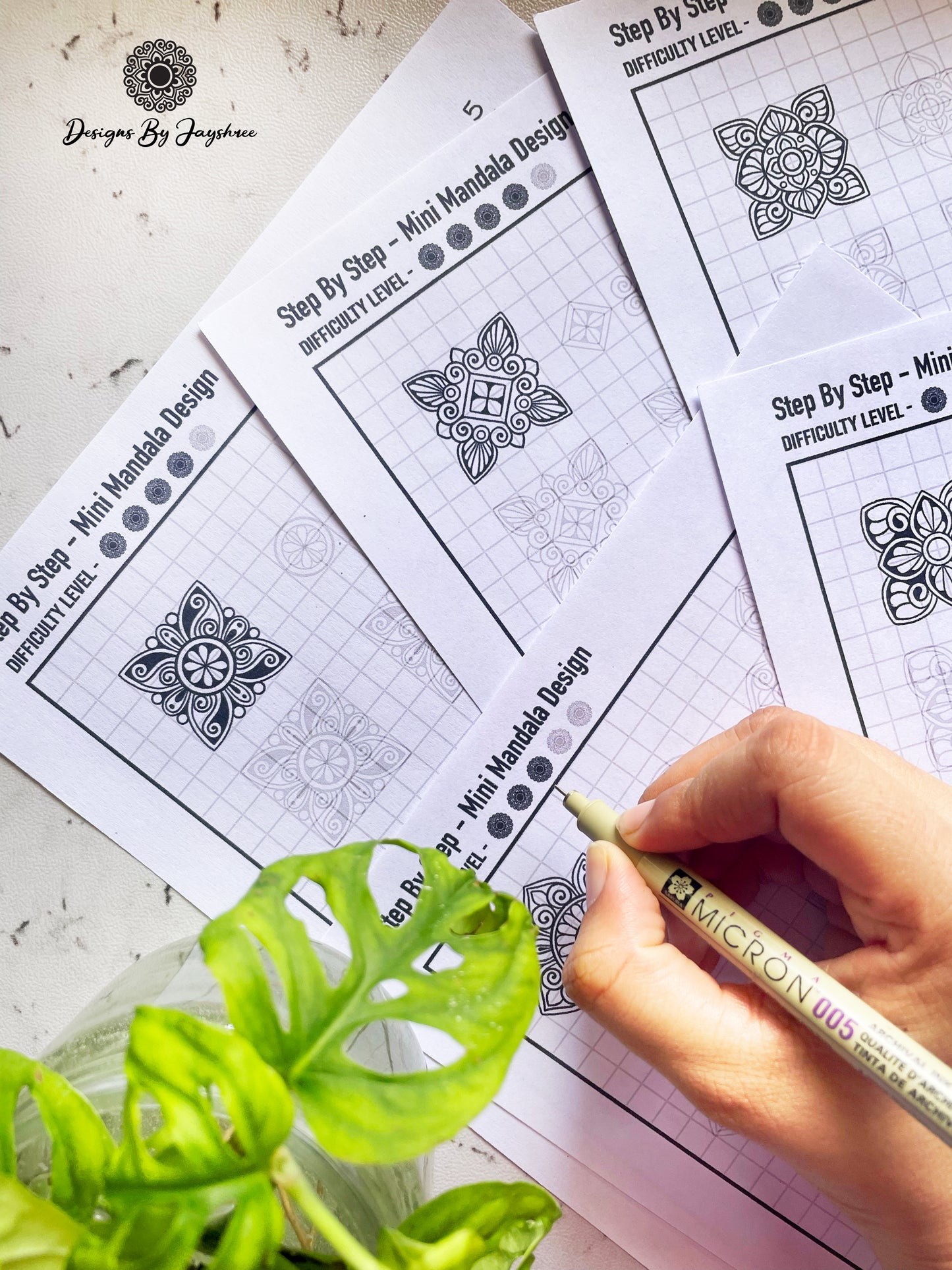 Step By Step - Mini Mandala Tracing Sheets - Beginner Friendly