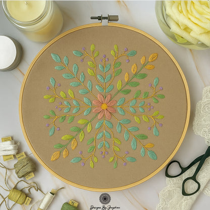 Printable Floral Mandala Motif for Hand Embroidery