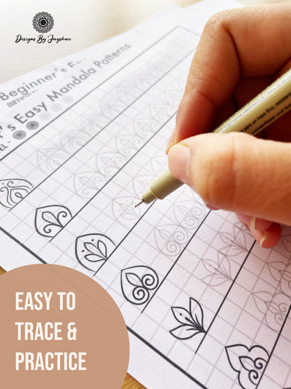 55 Beginners Mandala Patterns - Easy Mandala Pattern Tracing Sheets