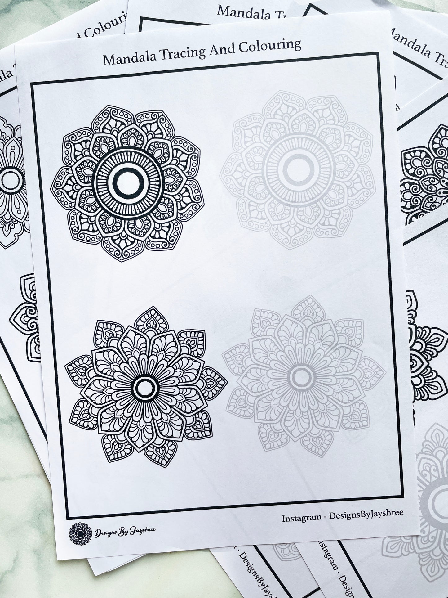 Small Mandala - Tracing & Colouring Pages - Set of 30 Mandalas