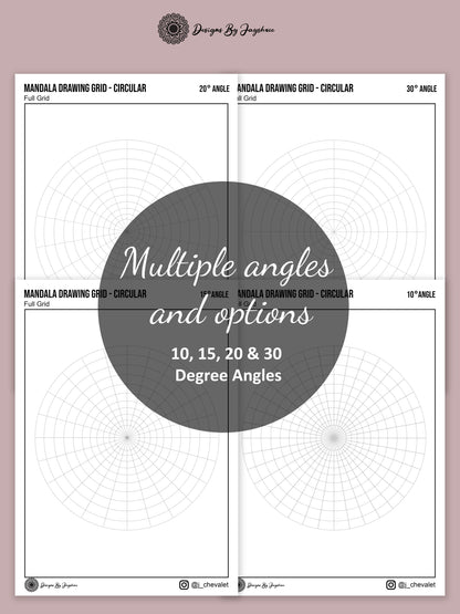 Mandala Drawing Template - Mandala Grid - Set of 8