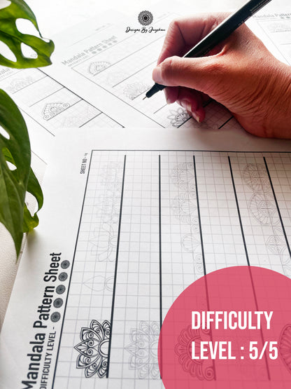Beginners Mandala Pattern Sheets - Set 5 of 5 | Mandala Tracing Templates