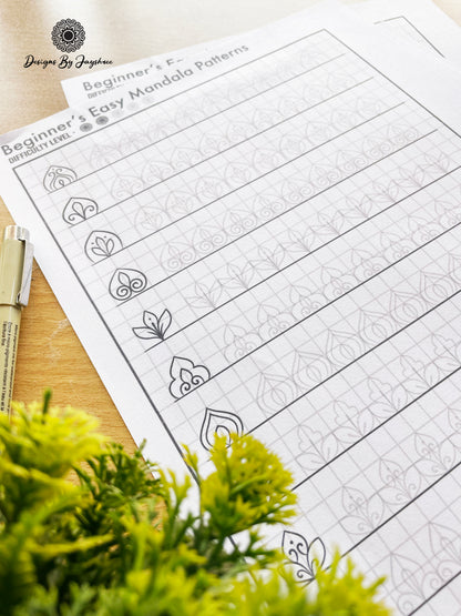 55 Beginners Mandala Patterns - Easy Mandala Pattern Tracing Sheets