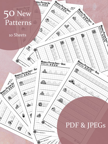 Mandala Pattern Sheets - Set of 50 patterns