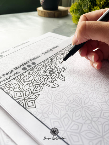 Mandala Full Page - Colouring & Tracing Pages - Zentangle Patterns