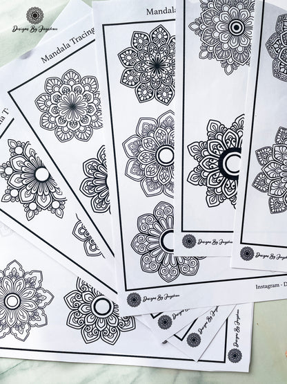 Small Mandala - Tracing & Colouring Pages - Set of 30 Mandalas