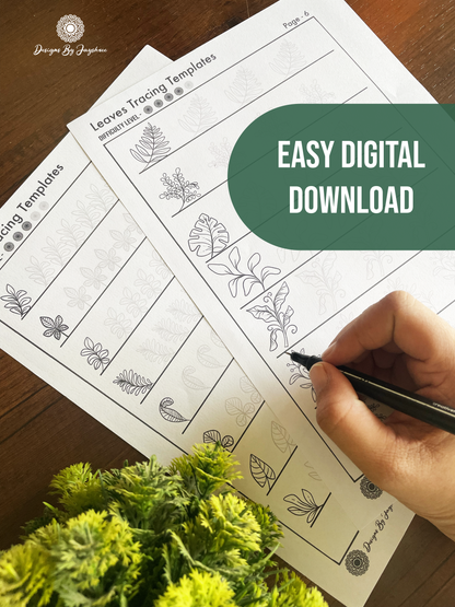 Leaf Design Tracing and Learning Templates 60+ Designs - Beginner Friendly - Digital Downloads