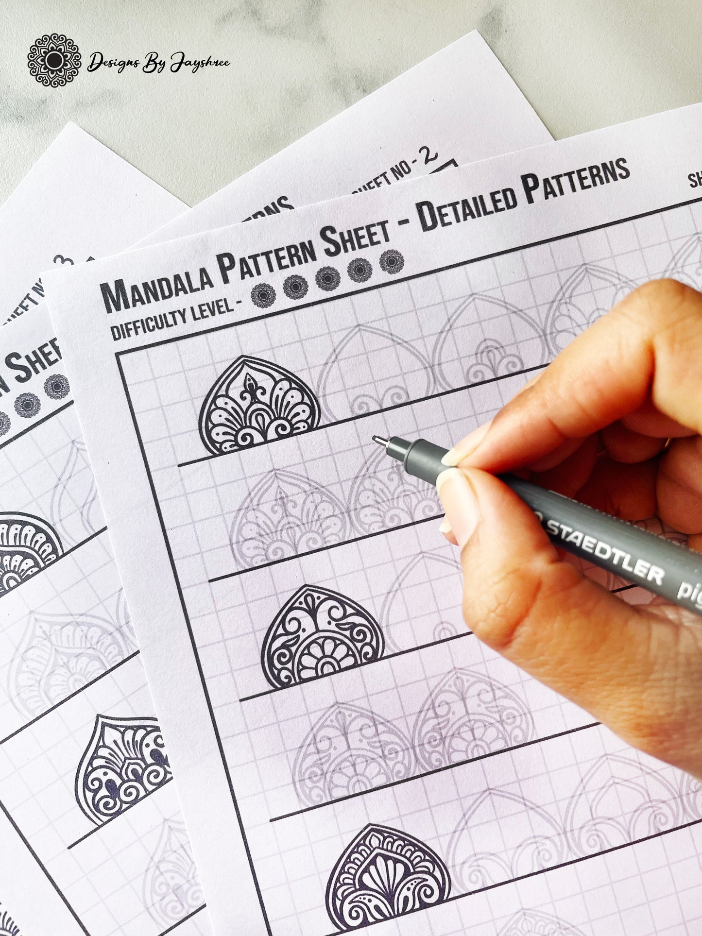 Detailed Mandala Pattern Sheets - 20 Patterns