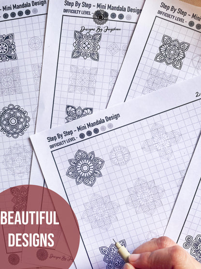 Step - By Step Mini Mandalas - Tracing Sheets