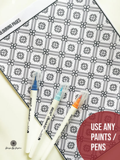 100 Colouring Pages, Zentangle Colouring Pages, Mandala Colouring Page, Adult Colouring Page, Digital Downloads