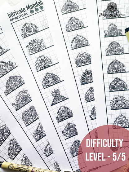 Intricate / Detailed Mandala Pattern Sheets - Set of 40 patterns - Digital Downloads