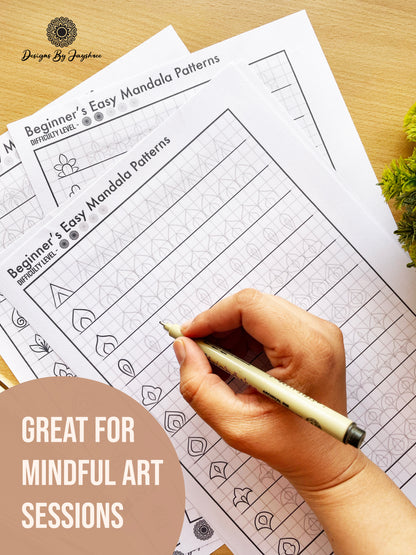 55 Beginners Mandala Patterns - Easy Mandala Pattern Tracing Sheets