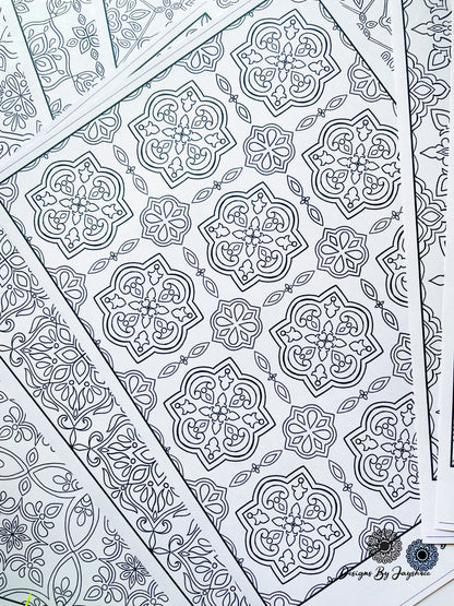 Mandala - Tile - Tracing & Colouring Pages