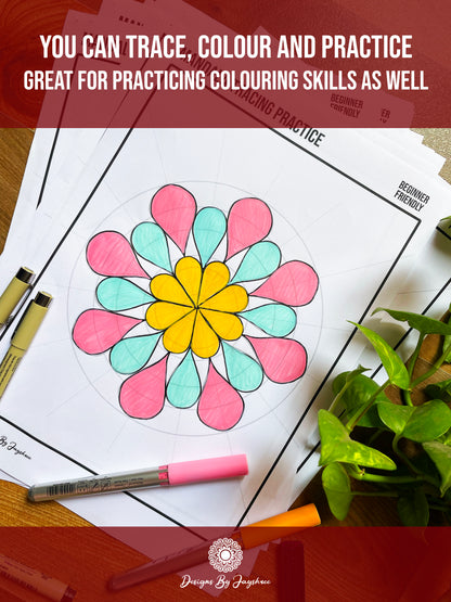 25 Circular Mandala Exercises for Tracing and practice
