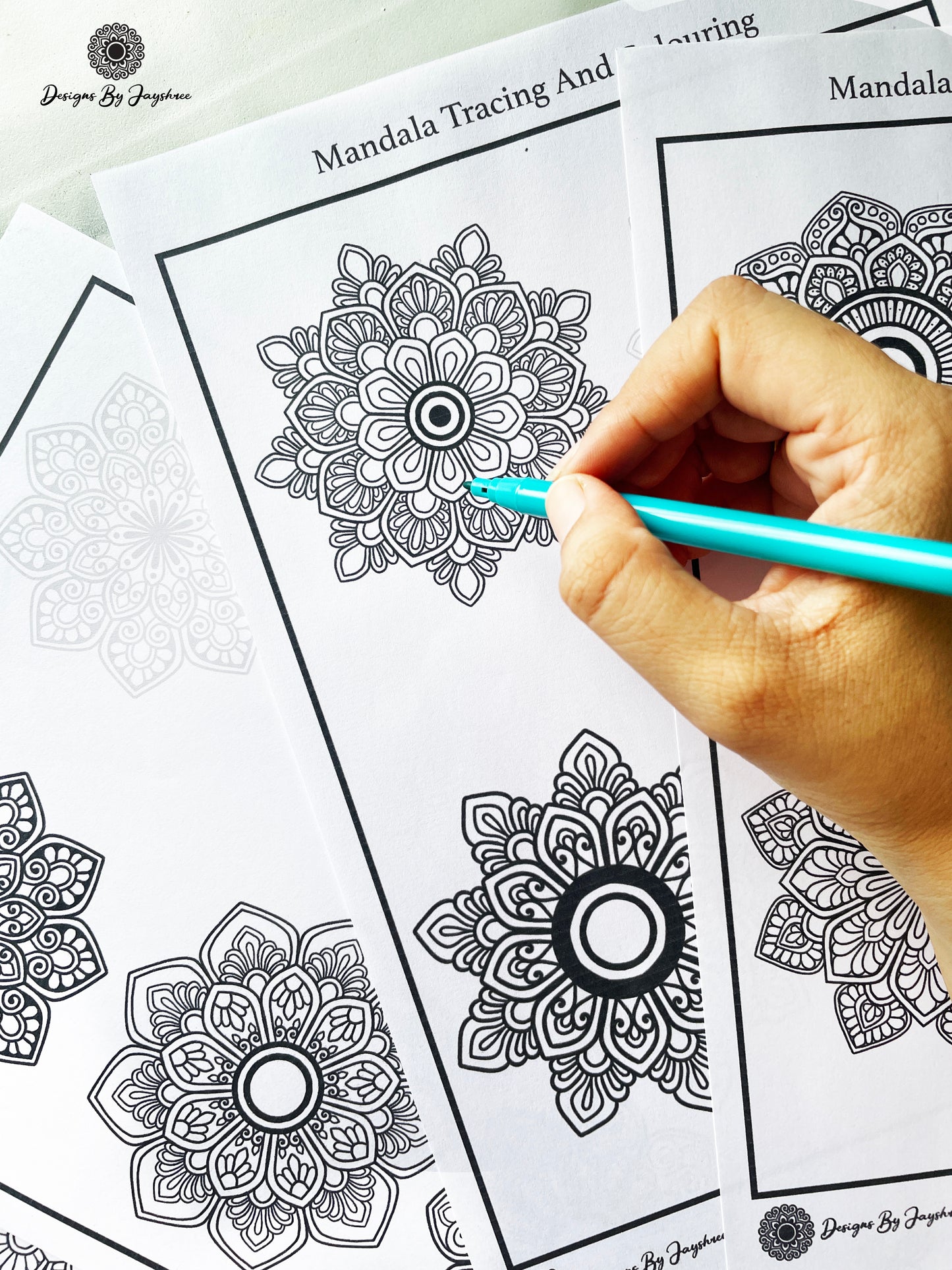 Small Mandala - Tracing & Colouring Pages - Set of 30 Mandalas