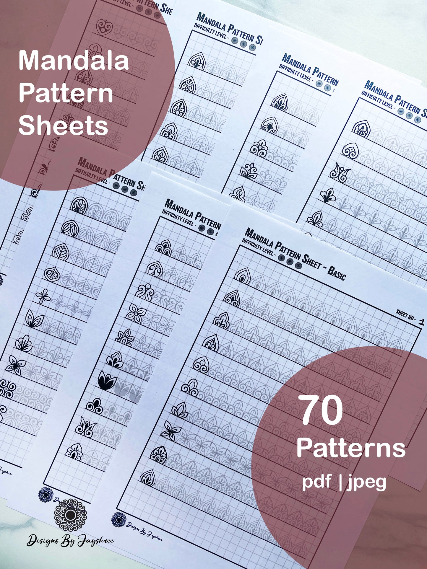 Mandala Pattern Sheets - Set of 70 patterns