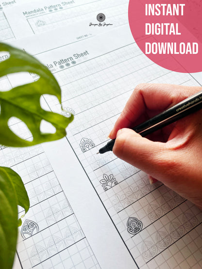 Beginners Mandala Pattern Sheets - Set 3 of 5 | Mandala Tracing Templates