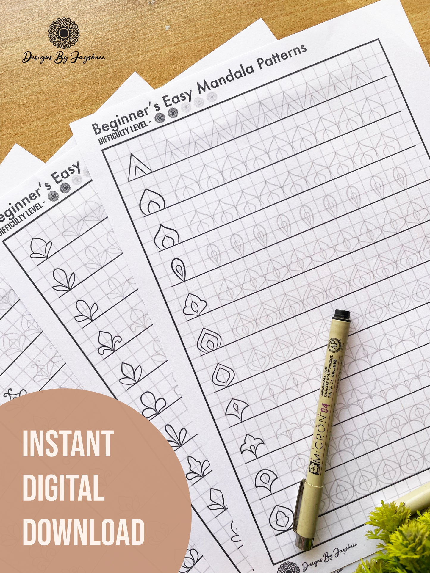 55 Beginners Mandala Patterns - Easy Mandala Pattern Tracing Sheets