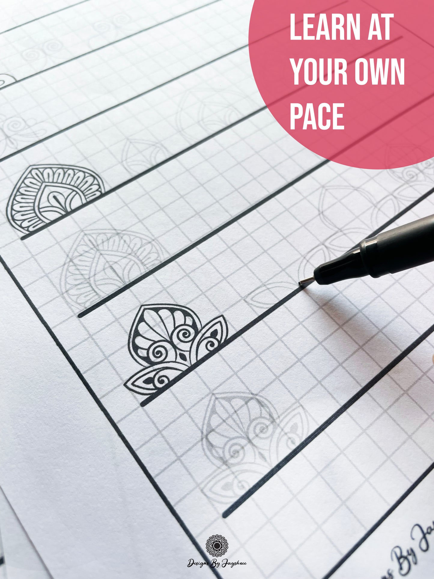 Beginners Mandala Pattern Sheets - Set 4 of 5 | Mandala Tracing Templates