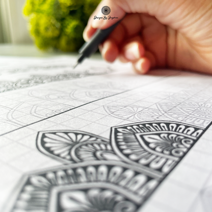 Step By Step - Detailed Mandala Pattern Sheets - Set of 5 Pages