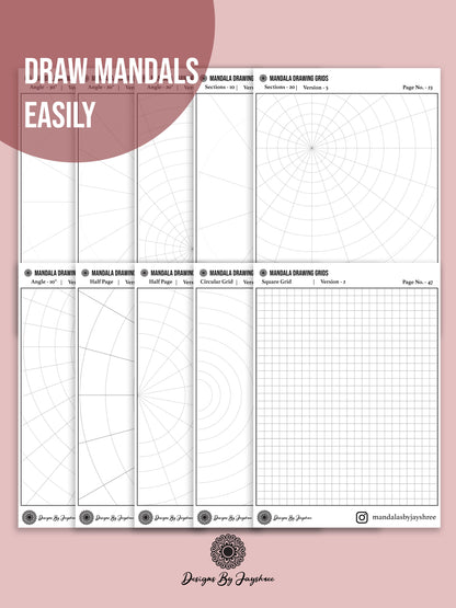 Ultimate Mandala Grid Book | Pre- Made Mandala Grids - Set of 50