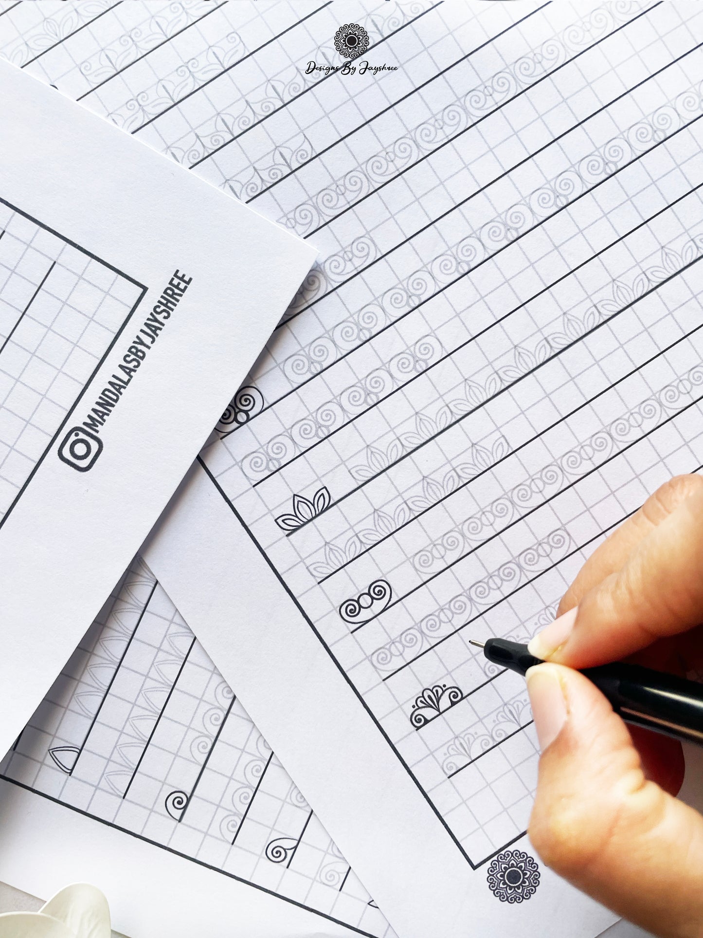 Beginners Mandala Pattern Sheets - Set 1 of 5 | Mandala Tracing Templates