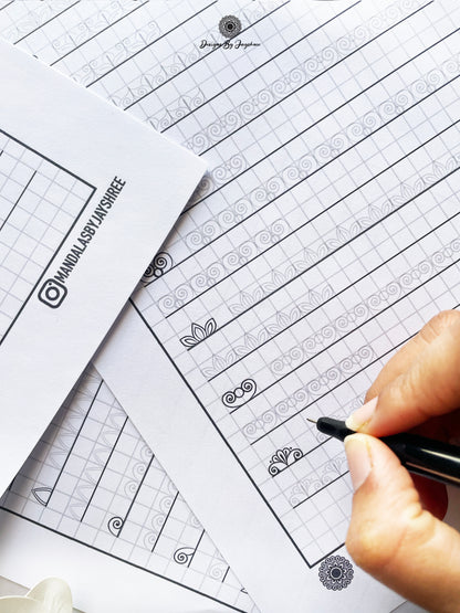 Beginners Mandala Pattern Sheets - Set 1 of 5 | Mandala Tracing Templates