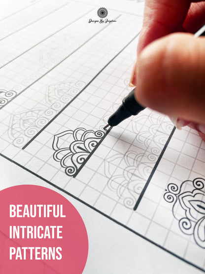 Beginners Mandala Pattern Sheets - Set 5 of 5 | Mandala Tracing Templates