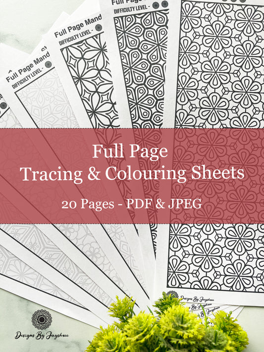 Mandala Full Page - Colouring & Tracing Pages - Zentangle Patterns