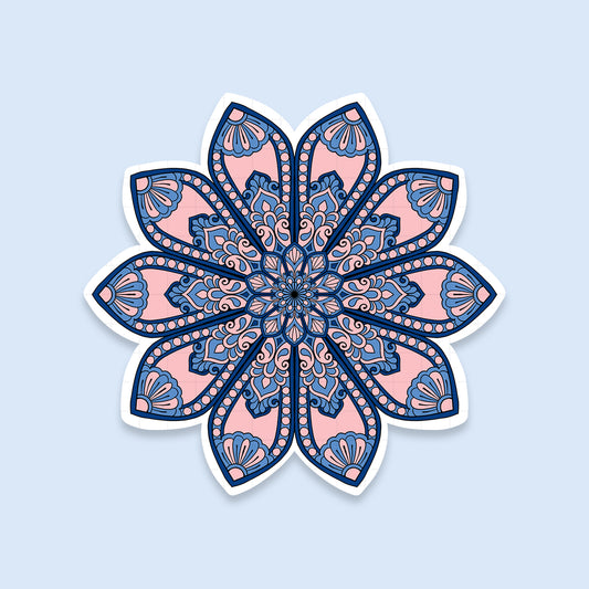 Blue Ocean Mandala - Laptop / Mobile Sticker