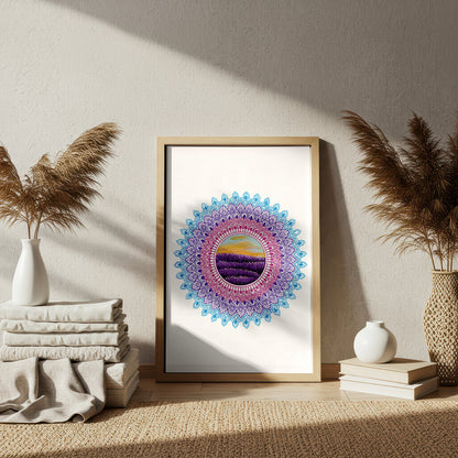 Lavender Field Mandala - Signed Art Print / Poster