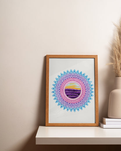Lavender Field Mandala - Signed Art Print / Poster