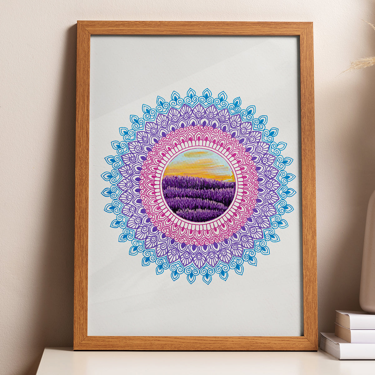Lavender Field Mandala - Signed Art Print / Poster